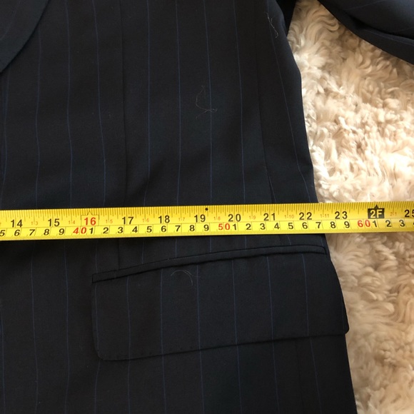 D'Avenza Roma Black with Blue Stripe Wool Blazer - Picture 11 of 11